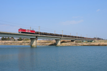 Картинка техника поезда река поезд мост