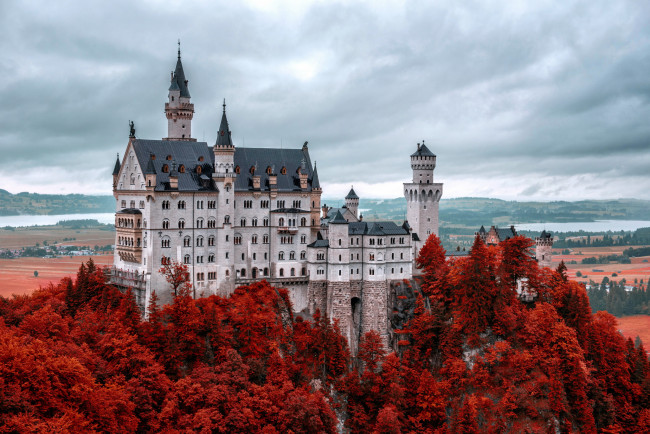 Обои картинки фото города, замок нойшванштайн , германия, bavaria, germany, alps, autumn, mountain, neuschwanstein, castle, нойшванштайн, замок