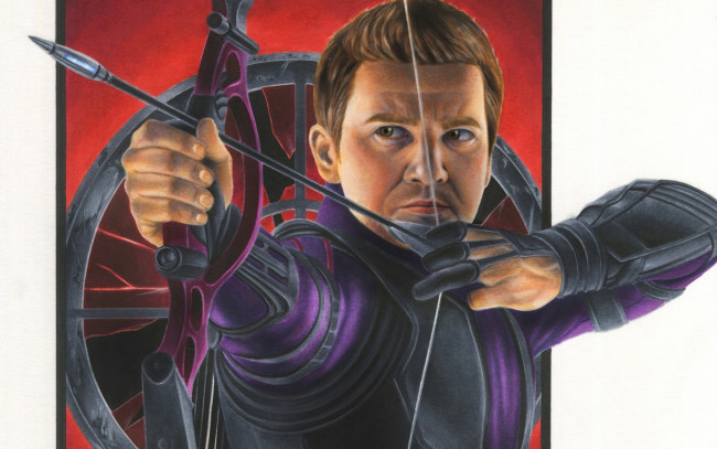 Обои картинки фото рисованное, кино, hawkeye, jeremy, renner, clint, barton