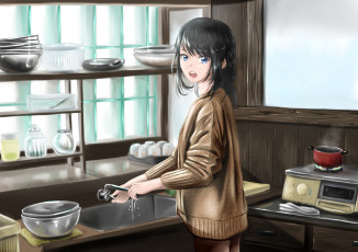 Картинка аниме unknown +другое девушка parsue кухня