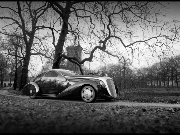 Обои картинки фото rolls-royce jonckheere concept 2012, автомобили, 3д, jonckheere, rolls-royce, чёрный, черно-белая, фотография, 2012, concept