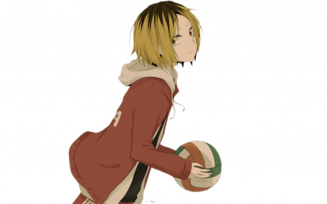 Обои картинки фото аниме, haikyuu, парень, волейбол, мяч