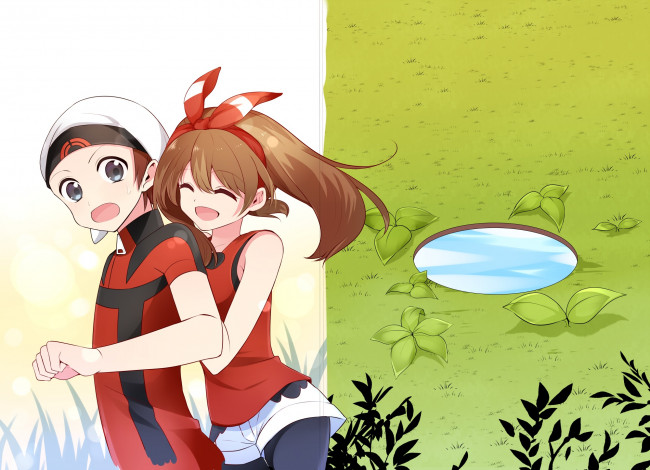 Обои картинки фото аниме, pokemon, парочка