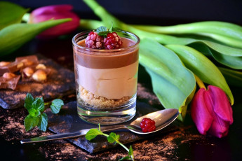 Картинка еда мороженое +десерты мята тюльпан десерт