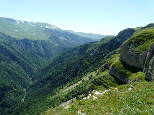Обои картинки фото лаго- наки, природа, горы, лаго-, наки, ущелье, кавказ, скалы, россия