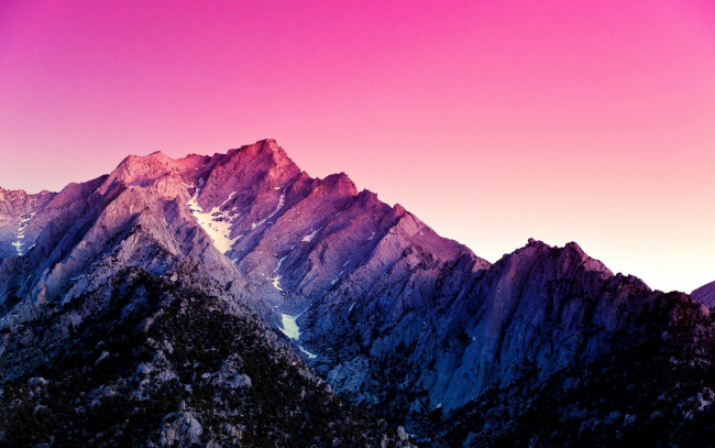 Обои картинки фото природа, горы, скалы, снег, хребет, рассвет