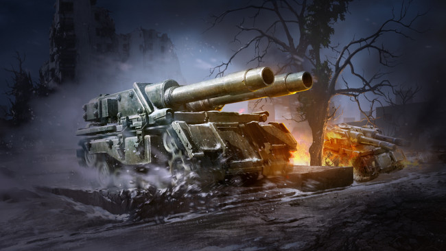 Обои картинки фото видео игры, battalion wars, танк, фон, ствол