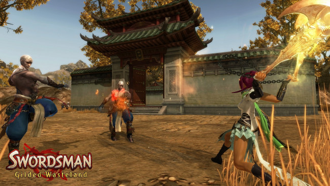 Обои картинки фото видео игры, swordsman, бой, ворота, площадка