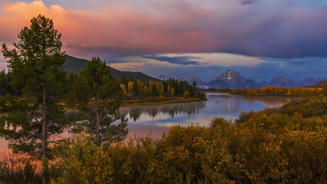 Обои картинки фото snake river, grand tetons, wyoming, природа, реки, озера, snake, river, grand, tetons