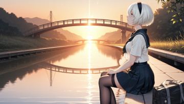 обоя видео игры, nier,  automata, automata, 2b