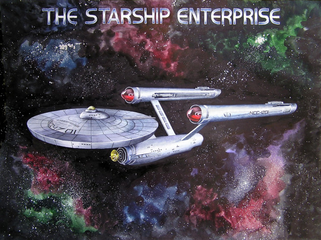 Обои картинки фото the, starship, enterprise, рисованные, другое