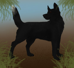 Картинка рисованные животные собаки собака трава