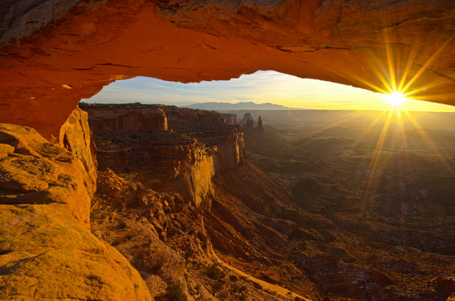 Обои картинки фото природа, восходы, закаты, арка, солнце, каньон