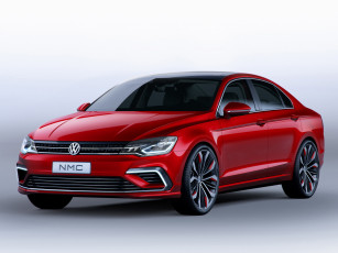 Картинка автомобили volkswagen красный 2014г concept coupе midsize new