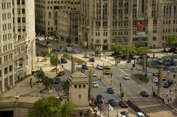Картинка города Чикаго+ сша машины движение чикаго америка здания небоскребы высотки chicago улица