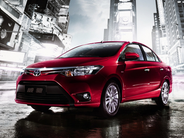 Обои картинки фото автомобили, toyota, красный, 2013г, cn-spec, yaris