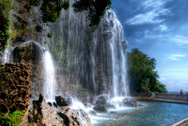 Обои картинки фото waterfall of castle hill,  nice,  france, природа, водопады, водопад, франция, ницца, france, nice, парк