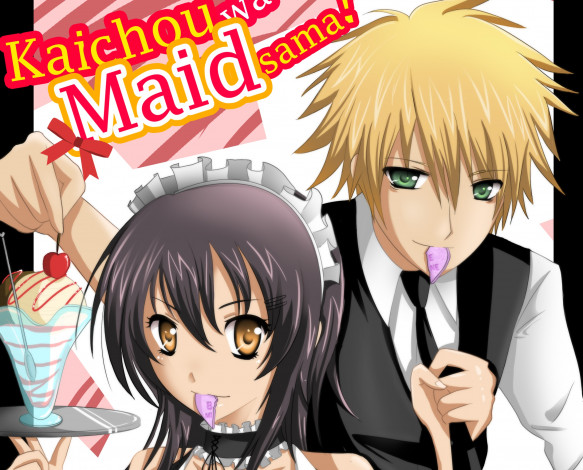 Обои картинки фото аниме, kaichou wa maid-sama, двое