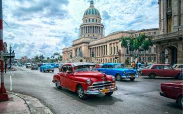 Картинка гавана куба города гавана+ эль капитолио здание парламента кубы капитолий старые автомобили