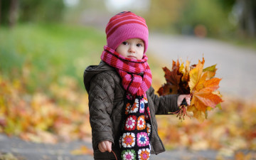 Картинка разное люди ребенок осень листья