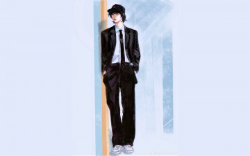 Картинка рисованное люди ван ибо актер костюм галстук