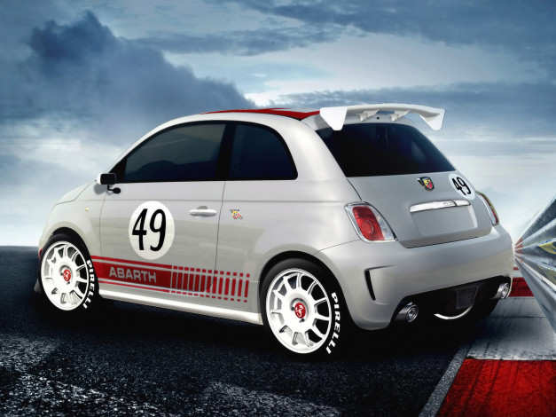 Обои картинки фото 2008, fiat, 500, abarth, assetto, corse, автомобили, 3д