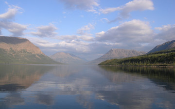 Картинка природа реки озера облака небо река горы енисей россия отражение