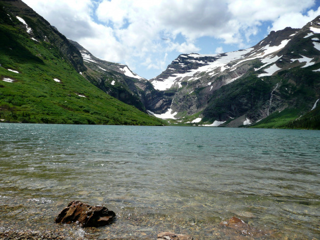 Обои картинки фото природа, реки, озера, glacier, usa, montana, gunsight, lake