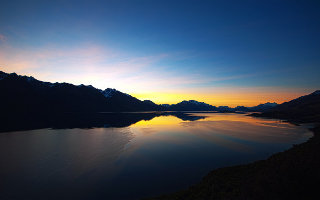 Обои картинки фото природа, реки, озера, горы, закат, new, zealand, новая, зеландия, озеро, lake, wakatipu