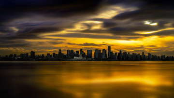 Картинка города ванкувер+ канада облака закат дома