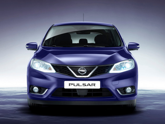 Обои картинки фото автомобили, nissan, datsun, синий, pulsar, 2014г