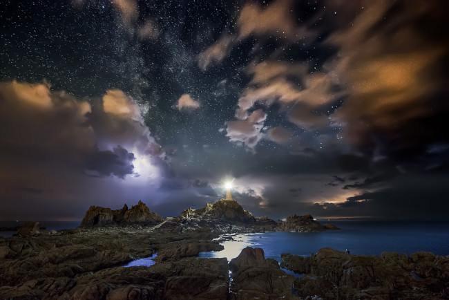 Обои картинки фото природа, побережье, звезды, ночь