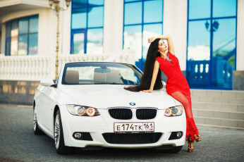 Картинка bmw+girl+43 автомобили -авто+с+девушками girl белый bmw