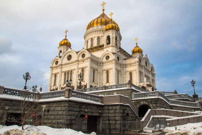 Обои картинки фото cathedral of christ a savior, города, москва , россия, храм