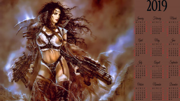Картинка календари фэнтези воительница оружие девушка