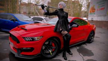 обоя автомобили, -авто с девушками, девушка, авто