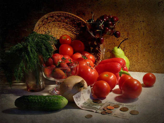 Обои картинки фото владимир, копалов, возвращение, рынка, еда, натюрморт, томаты, помидоры