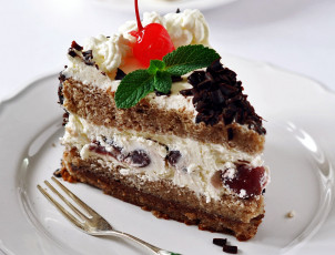 Картинка еда пирожные кексы печенье торт вишенка крем мята