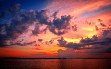 Картинка liberty природа восходы закаты облака море закат багровый