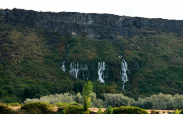 Картинка природа водопады горный массив леса