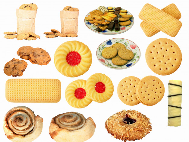 Обои картинки фото еда, пирожные, кексы, печенье, тарелки