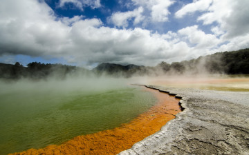 Картинка природа стихия гейзер новая зеландия бассейн шампанского
