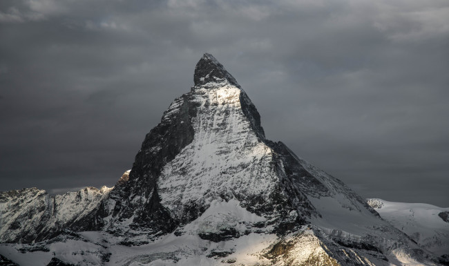 Обои картинки фото природа, горы, вершина, снег, пик, рассвет, matterhorn
