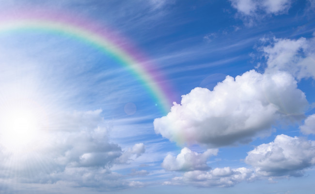 Обои картинки фото природа, облака, небо, радуга, nature, sky, cloud, rainbow