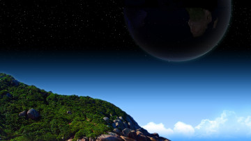 Картинка разное компьютерный+дизайн планета звезды природа камни облака
