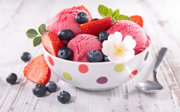 Картинка еда мороженое +десерты ice cream sweet dessert fresh berries десерт сладкое ягоды