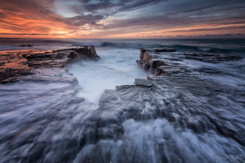 Картинка природа побережье пляж австралия новый южный уэльс королевский национальный парк утро выдержка вода скалы берег камни эра