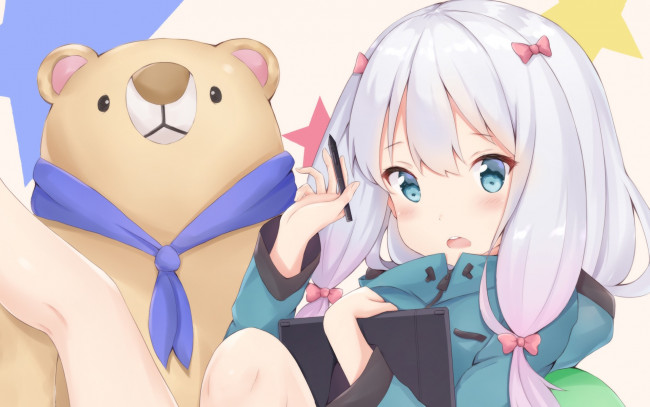 Обои картинки фото аниме, eromanga-sensei, фон, взгляд, девушка