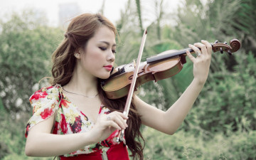 Картинка музыка -другое скрипка девушка азиатка