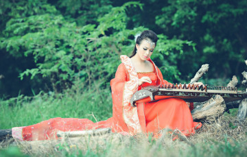 Картинка музыка -другое растения украшение девушка инструмент